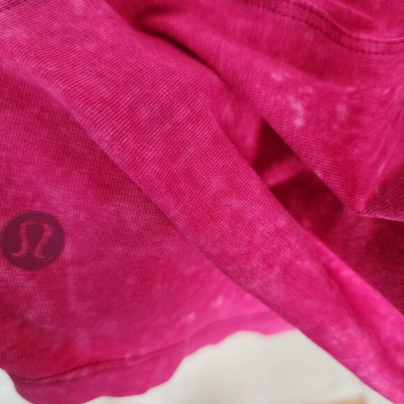 Lululemon Cloudy Wash Ripened Raspberry Pima Cotton Tencel All Yours Tee - Picture 5 of 5